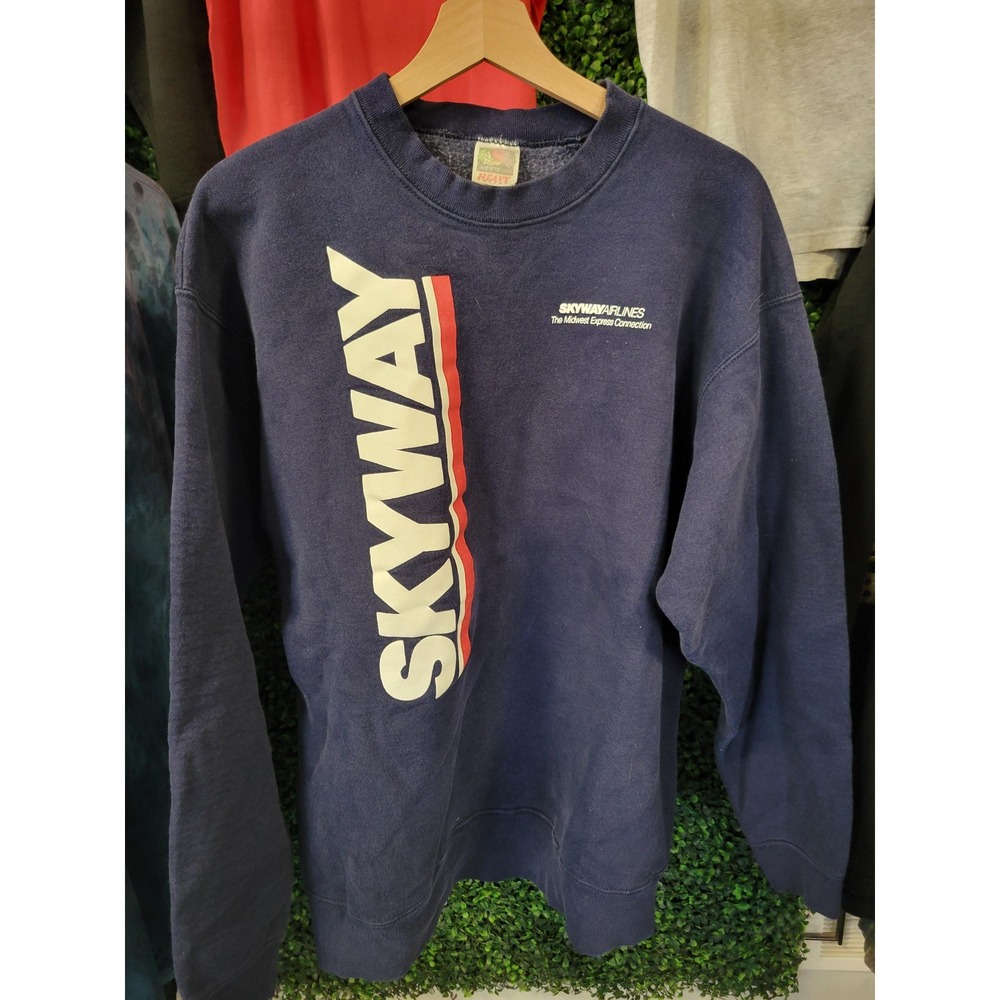 vtg 90s SKYWAY AIRLINES SWEATSHIRT medium large vintage sweatshirt vacation work